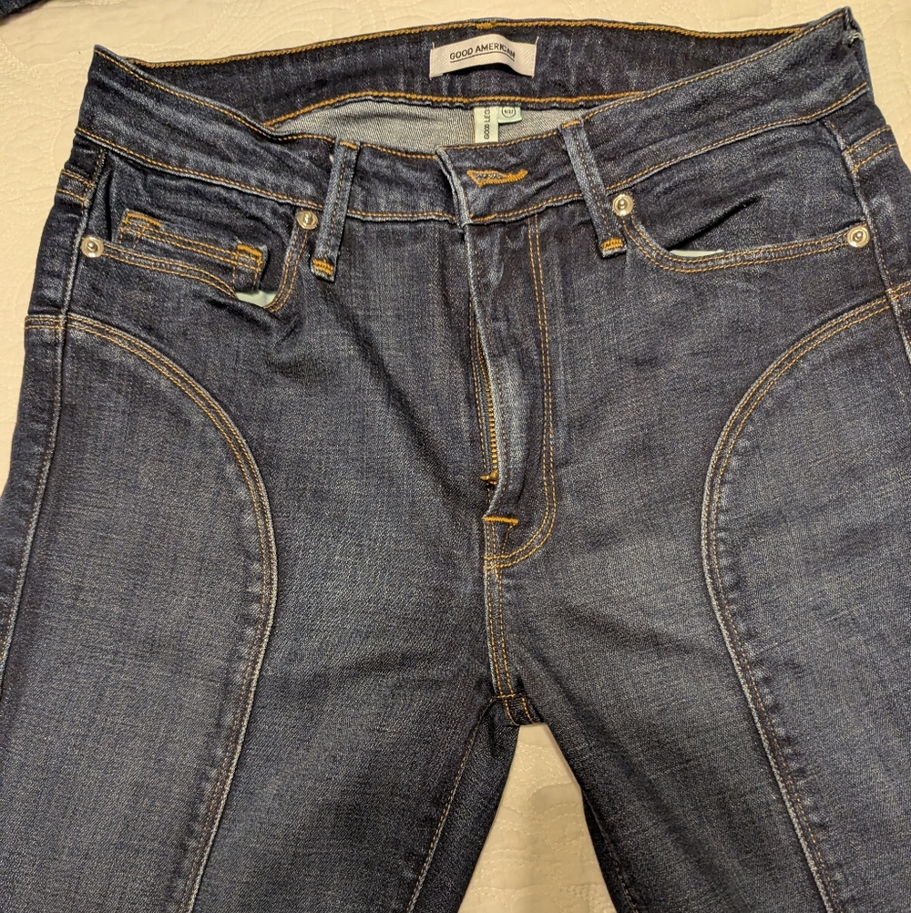 Good American Jeans Good Legs Front Slit Womens 4 Dark Blue High Rise - Picture 2 of 8